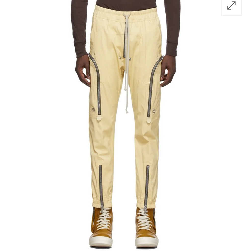 Rick Owens Bauhaus Cargo Trousers Pants Vanilla Cream Yellow